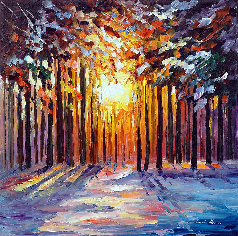 1000x993 Sun Of January Palette Knife Oil Painting On Canvas By Leonid - January Painting