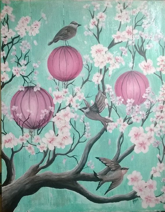 570x731 Original Acrylic Painting - Japanese Acrylic Painting