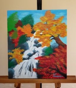 258x300 Acrylic Painting Of Japanese Autumn Original (20.5 X 17.5 Inches - Japanese Acrylic Painting
