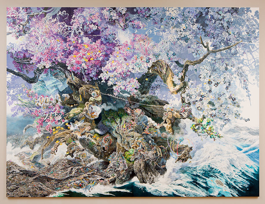 915x703 This Japanese Artist Created Amazingly Detailed Painting By - Japanese Acrylic Painting