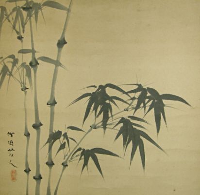 412x400 Japanese Bamboo Painting - Japanese Bamboo Painting