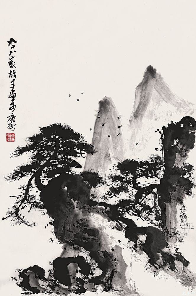 Japanese Black And White Painting at PaintingValley.com | Explore