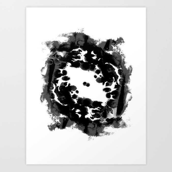 700x700 Enso Black And White Minimal Watercolor Japanese Abstract Painting - Japanese Black And White Painting