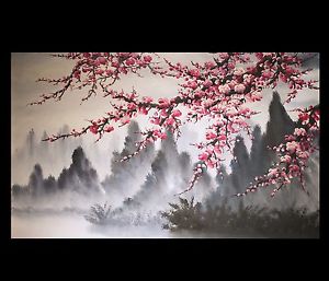 300x257 Modern Wall Art Paintings Art Prints On Canvas Japanese Cherry - Japanese Blossom Painting