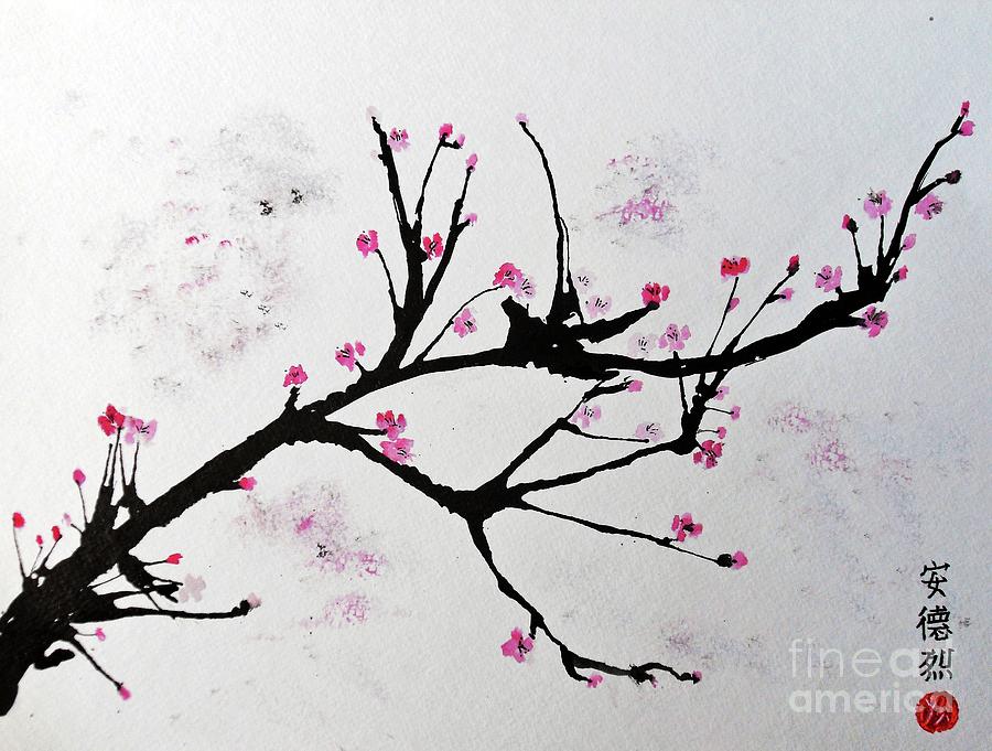 900x681 Cherry Blossom Painting By Andrea Realpe - Japanese Blossom Painting