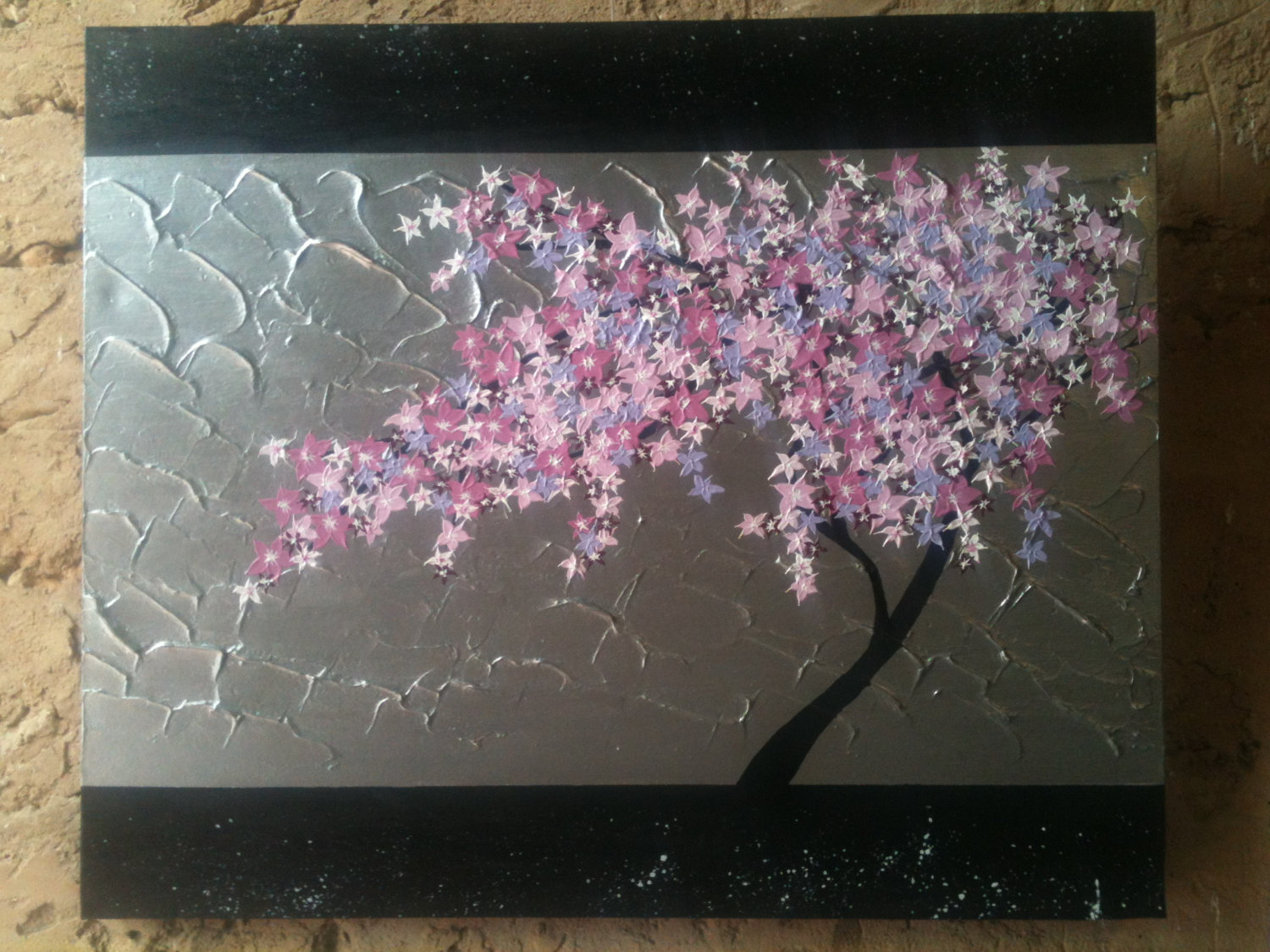 1500x1125 On Sale Pink And Purple Cherry Blossom Painting Japanese - Japanese Blossom Tree Painting