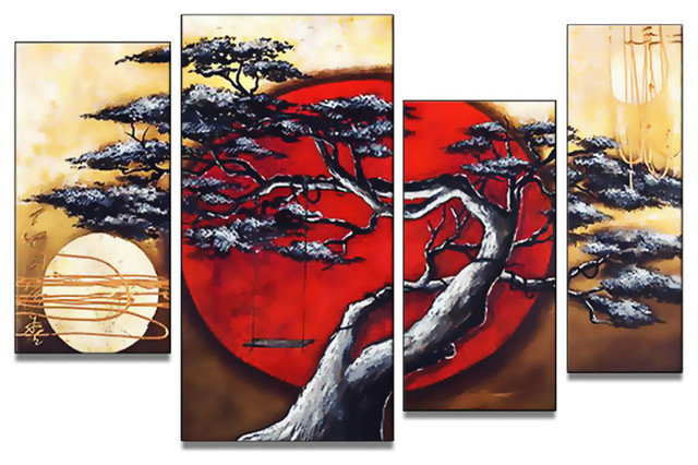 640x426 Japanese Tree Painting, 40x32 - Japanese Bonsai Tree Painting