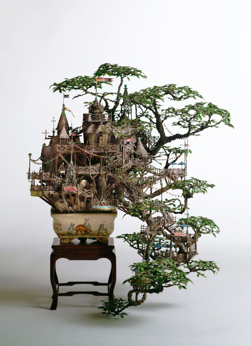 873x1200 Japanese Artist Takanori Aiba Creates Fantastically Detailed Tiny - Japanese Bonsai Tree Painting