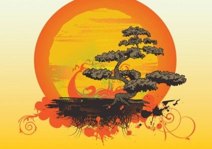 425x299 Japanese Bonsai Tree Drawings - Japanese Bonsai Tree Painting
