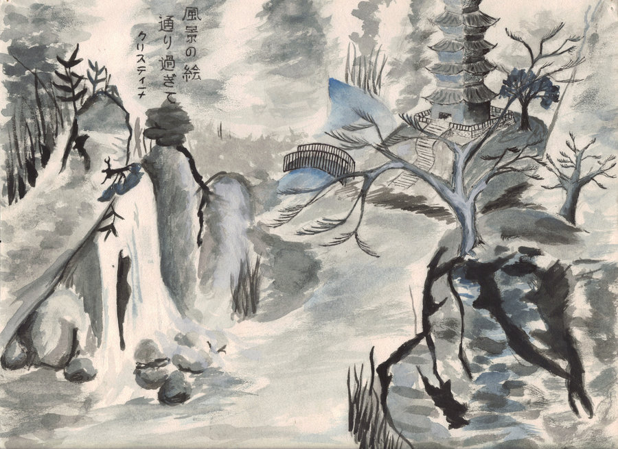 900x655 Japanese Brush Painting 1 By Butterflier00 - Japanese Brush Painting