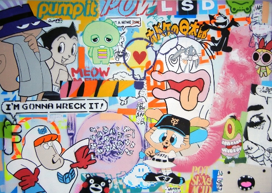 540x384 Campbell La Pun Paintings Mash Popular Culture Mutantspace - Japanese Cartoon Painting