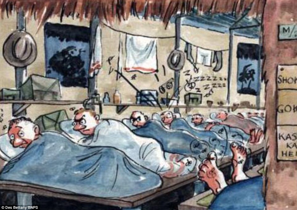 962x682 Cartoons Reveal The Lighter Side Of Life In A Japanese Pow Camp - Japanese Cartoon Painting