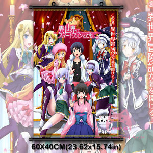 300x300 Isekai Wa Sumatofon To Tomo Ni Japanese Anime Wall Scroll Poster - Japanese Cartoon Painting