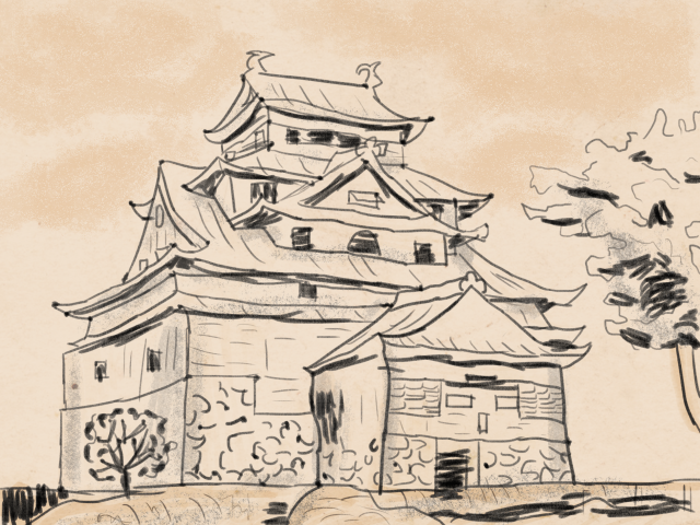 640x480 Japanese Castle Digital Painting By Kamisoyokaze - Japanese Castle Painting