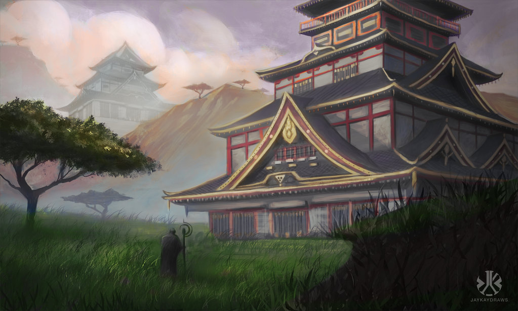 1023x615 Japanese Castle By Jaykaydraws - Japanese Castle Painting