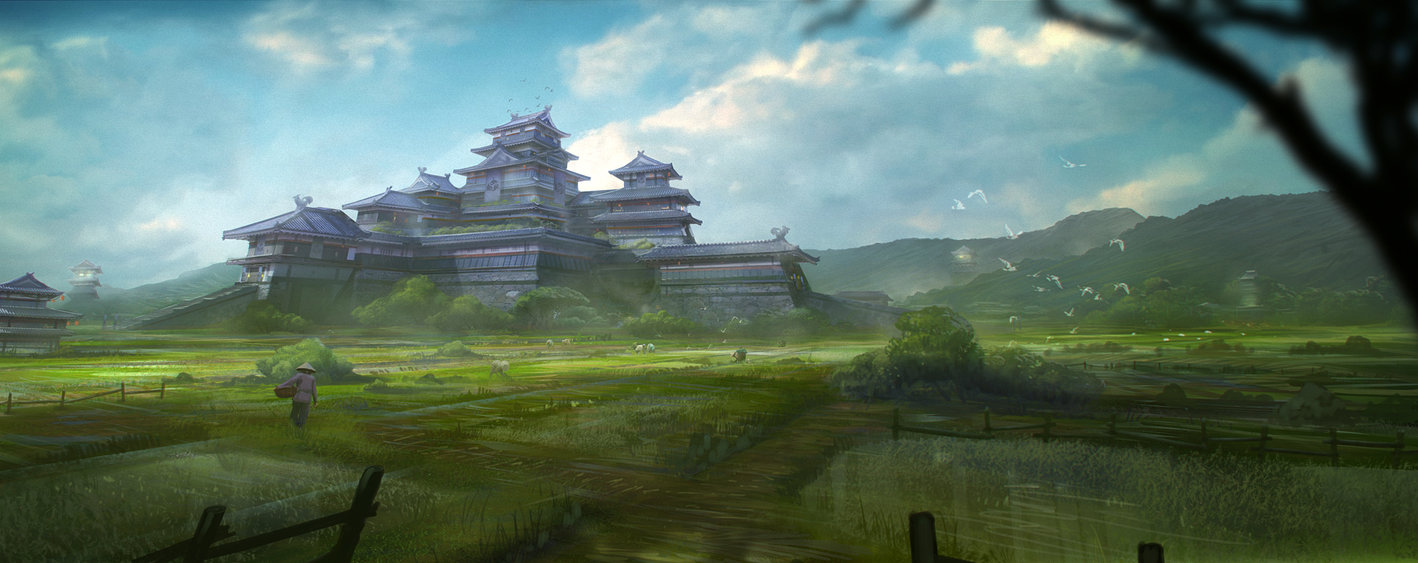 Japanese Castle Painting at PaintingValley.com | Explore collection of ...