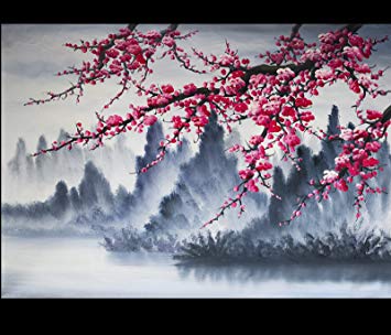 355x304 Japanese Cherry Blossom Painting Feng Shui Painting - Japanese Cherry Blossom Painting