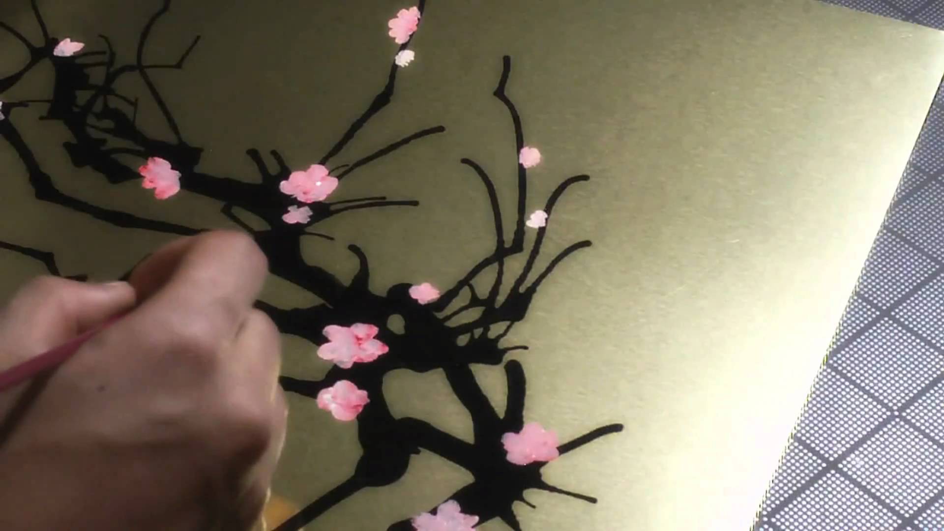 1920x1080 Ink 101 Cherry Blossoms - Japanese Cherry Blossom Painting Acrylic