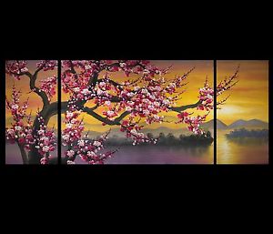 300x257 Japanese Art Cherry Blossom Painting Abstract Art Canvas Art - Japanese Cherry Blossom Painting Acrylic