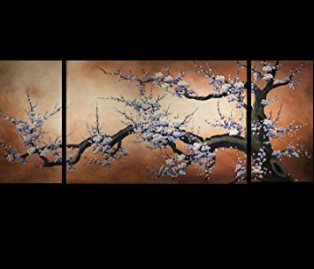 355x304 Japanese Cherry Blossom Canvas Wall Art Modern - Japanese Cherry Blossom Painting Acrylic