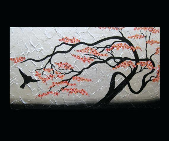 570x475 Japanese Cherry Blossom Painting Oriental Grass Painting Cherry - Japanese Cherry Blossom Tree Painting