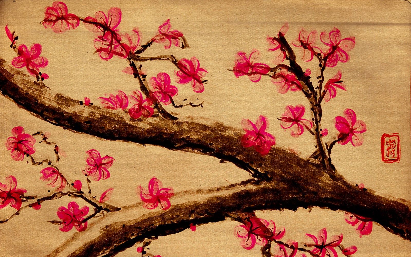 1600x1000 Japanese Cherry Blossom Painting Things To Draw - Japanese Cherry Blossom Tree Painting