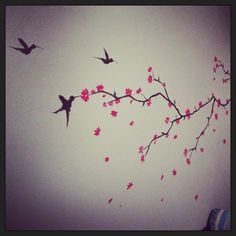 Japanese Cherry Blossom Tree Painting at PaintingValley.com | Explore ...