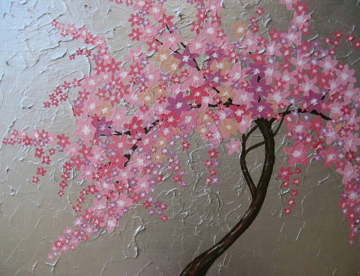 736x565 54 Best Paint Techniques Images On Abstract Art - Japanese Cherry Blossom Tree Painting