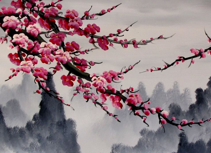 Japanese Cherry Blossom Paintings at Earl Hirth blog