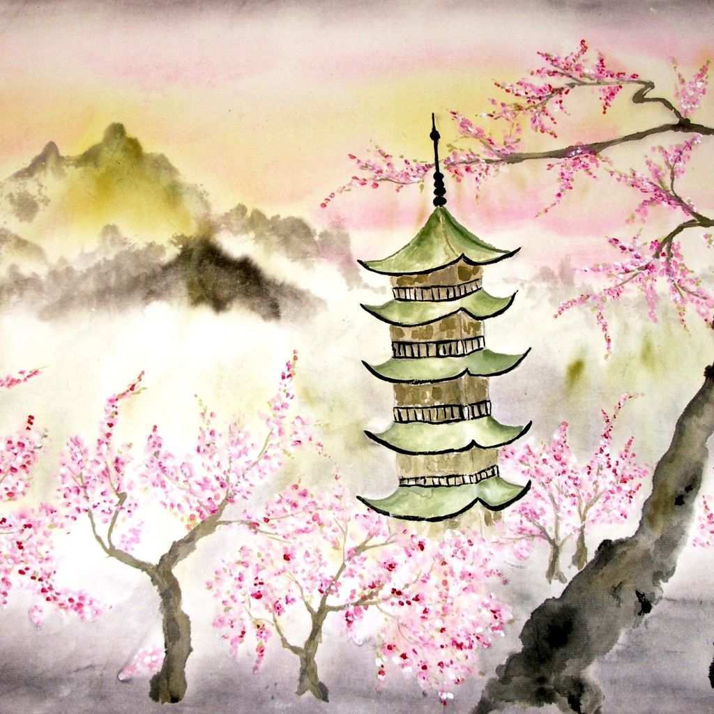 Japanese Cherry Blossom Tree Painting at PaintingValley.com | Explore