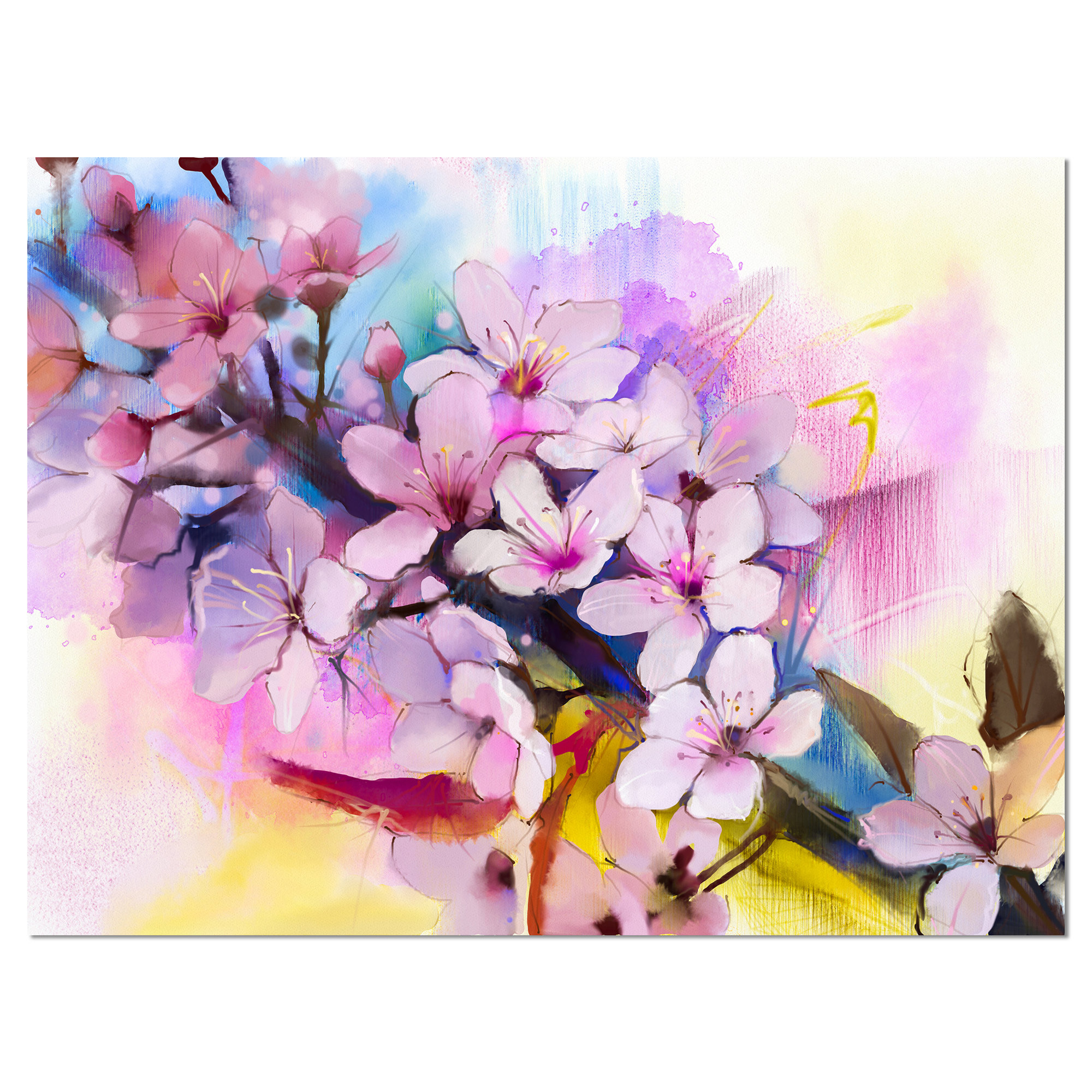 2000x2000 Designart - Japanese Cherry Blossom Watercolor Painting