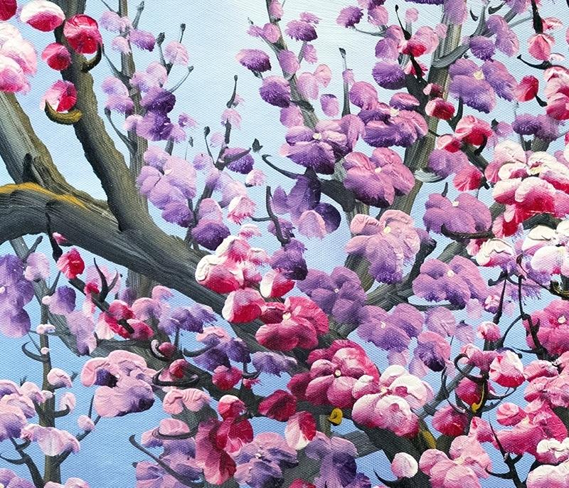 800x686 Japanese Canvas Wall Art Cherry Blossom Painting Abstract Art - Japanese Cherry Tree Painting