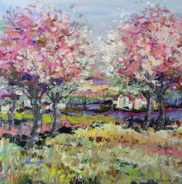 375x378 Japanese Cherry Trees Paintings For Sale Saatchi Art - Japanese Cherry Tree Painting