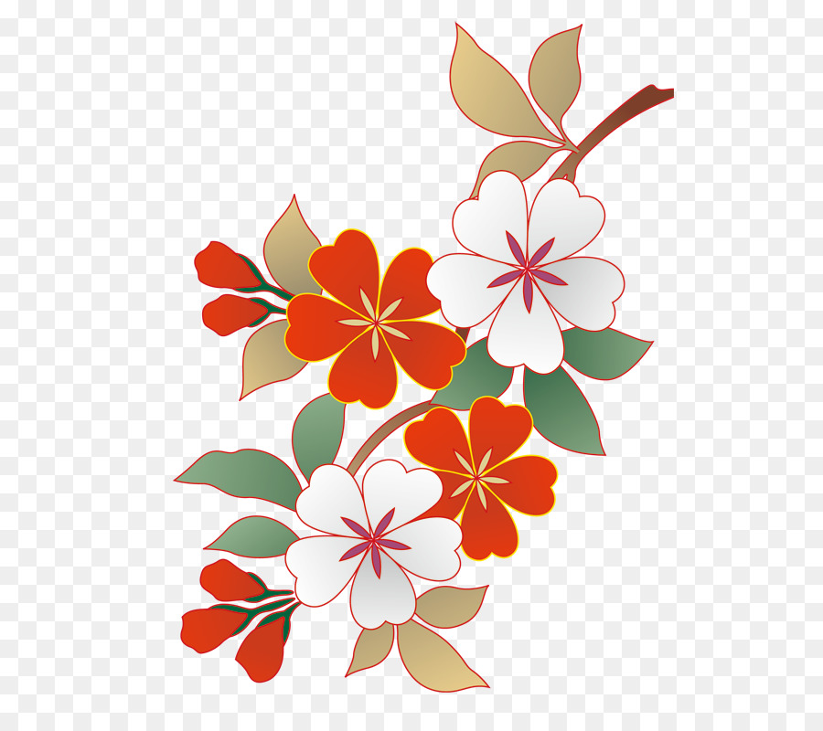 900x800 Japan Cherry Blossom Illustration - Japanese Cherry Tree Painting