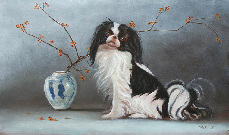 760x447 Japanese Chin, Japanese Vase Madeline Falk Fine Art Paintings - Japanese Chin Painting