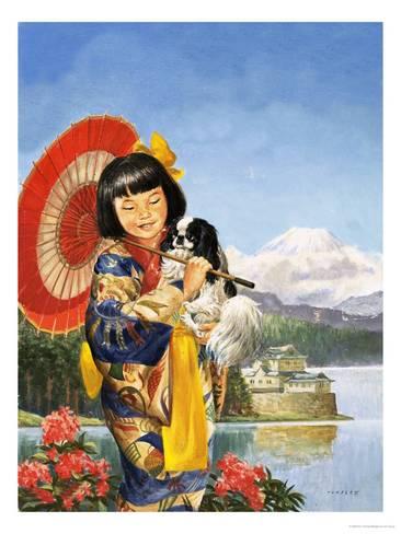 366x488 Japanese Chin Chin Giclee Print By Eric Tansley - Japanese Chin Painting