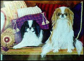 293x211 P.m.l.prints Watercolor Japanese Chin Painting By Phyllis Lawicki - Japanese Chin Painting