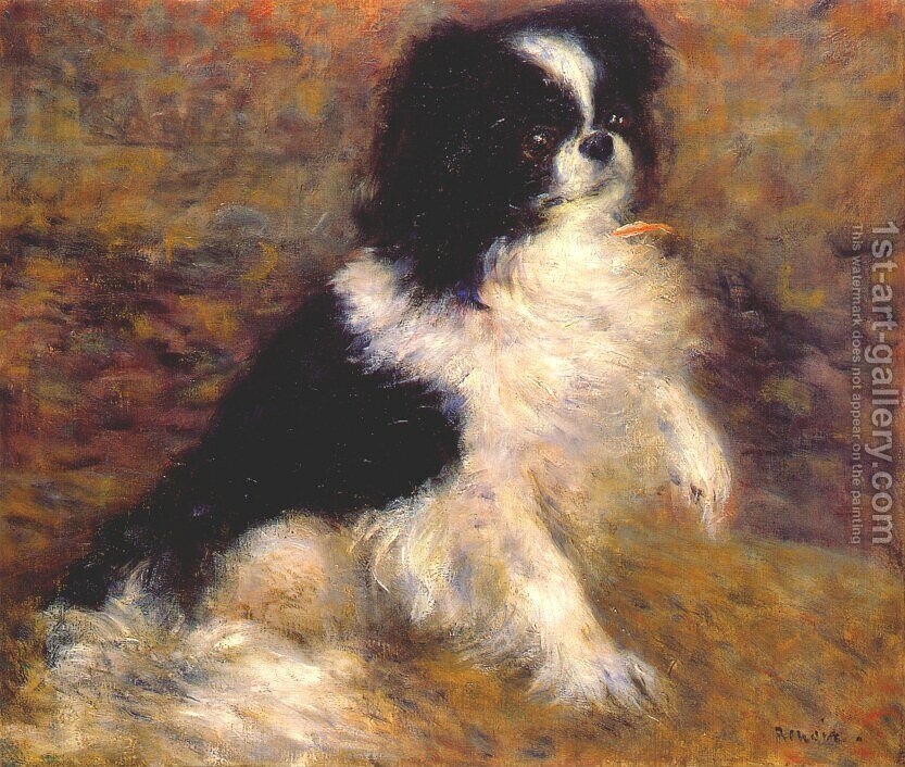 833x706 Tama The Japanese Dog Pierre Auguste Renoir Reproduction 1st Art - Japanese Chin Painting