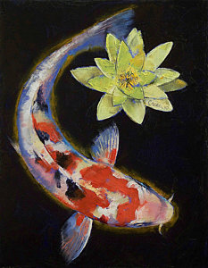 233x300 Koi Fish Paintings Fine Art America - Japanese Coy Fish Painting