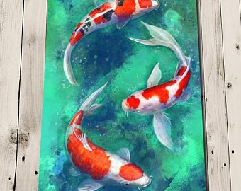 340x270 Koi Painting Etsy - Japanese Coy Fish Painting