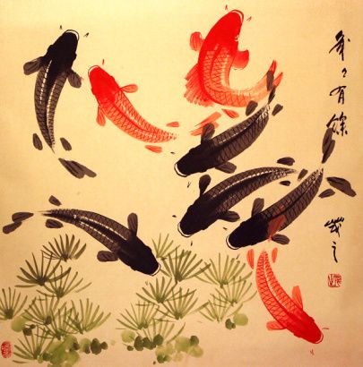 405x410 Resultado De Imagem Para Carpas Ornamentais Desenho Iiink - Japanese Coy Fish Painting