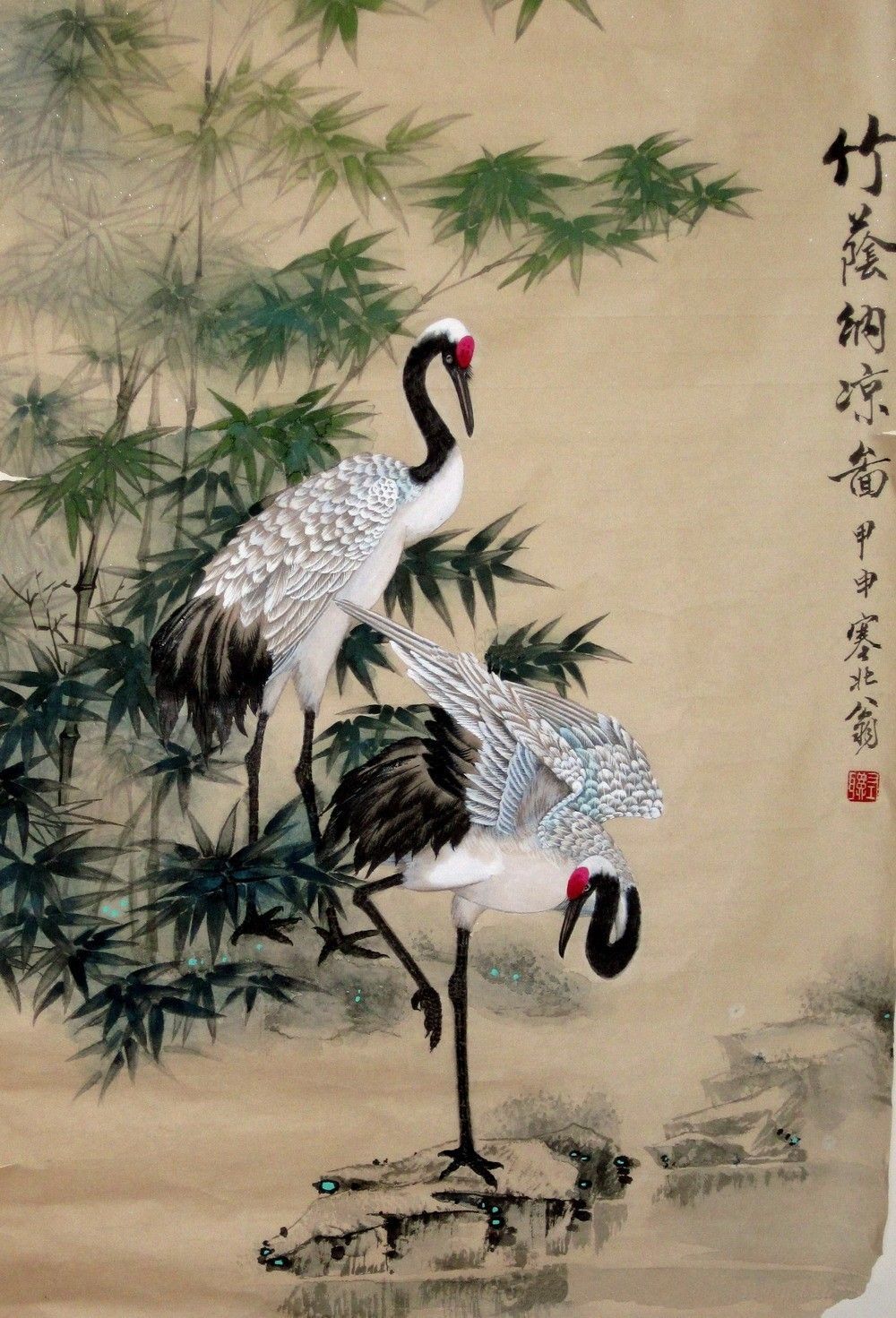 1000x1471 Japanese Crane Pencil Drawing - Japanese Crane Painting
