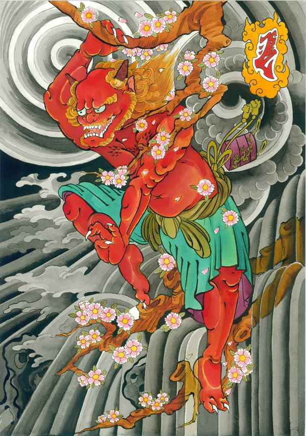 600x855 Flash, Water Color On Paper On Behance - Japanese Demon Painting