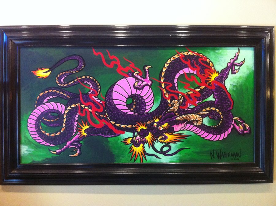 900x672 Japanese Dragon Painting By Nate Tattoo - Japanese Dragon Painting