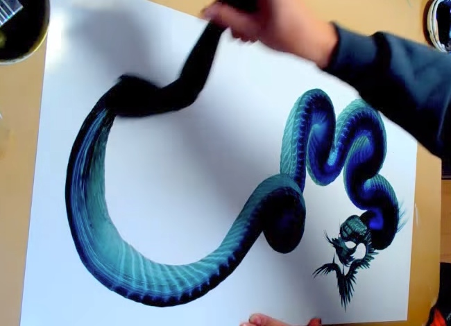 650x470 Japanese Dragon Paintings Done, For The Most Part, With A Single - Japanese Dragon Painting