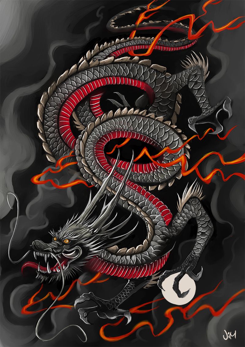 800x1131 Japanese Dragon Dragon - Japanese Dragon Painting