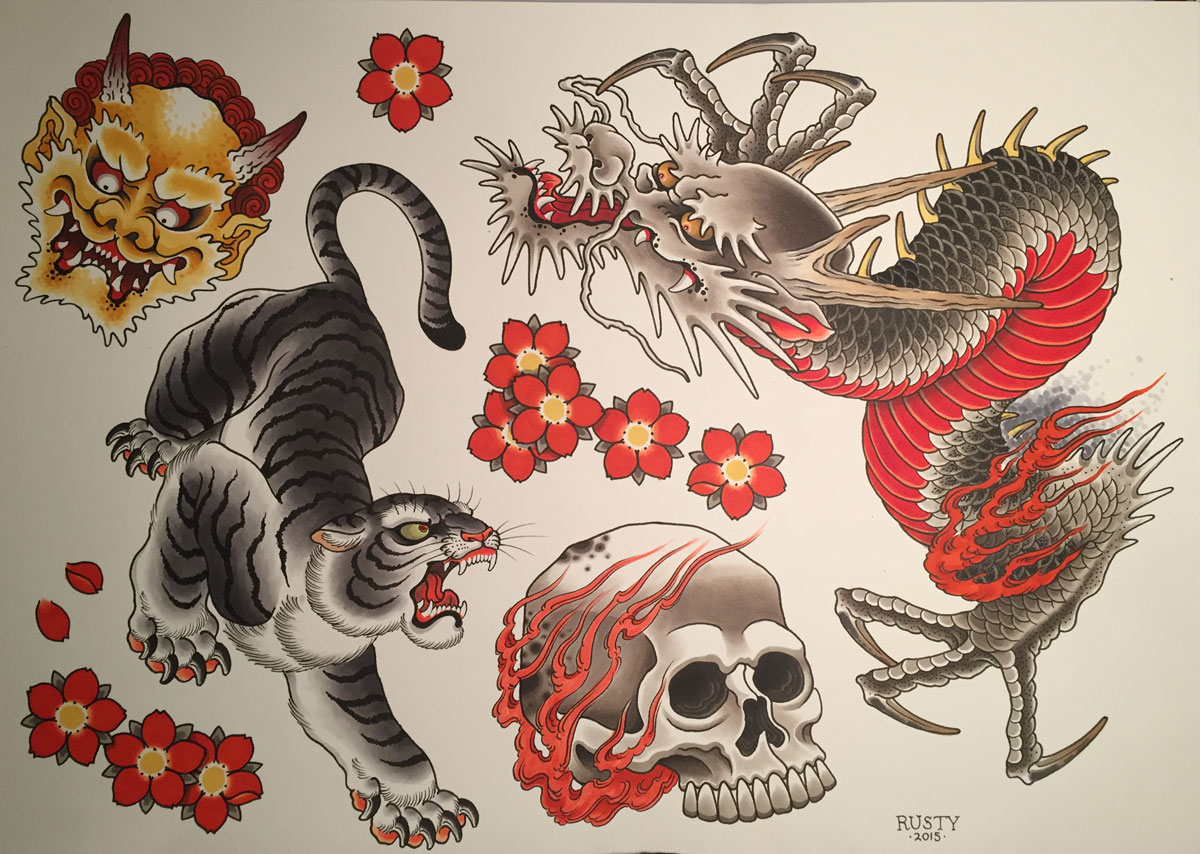 1200x854 Art Alex Rusty - Japanese Dragon Painting