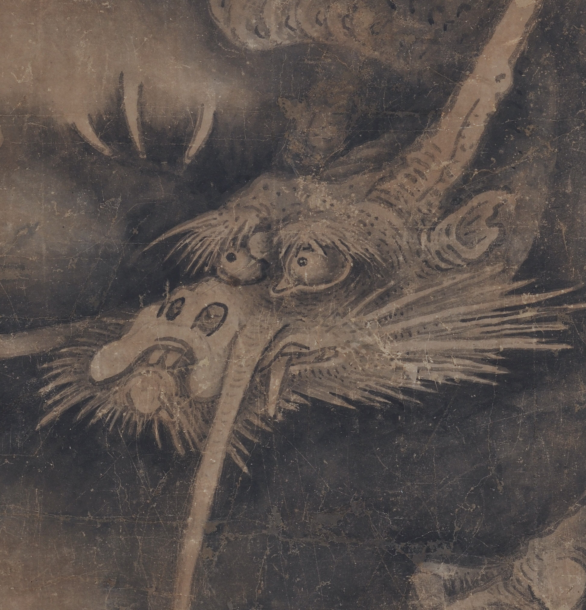 1944x2022 Soga Nichokuan (Ca 1625 1660) Tiger Amp Dragon Japanese Scroll Pair - Japanese Dragon Painting