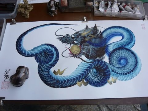 480x360 Hitofude Ryuu The Japanese Art Of Painting Dragons With A Single - Japanese Dragon Painting