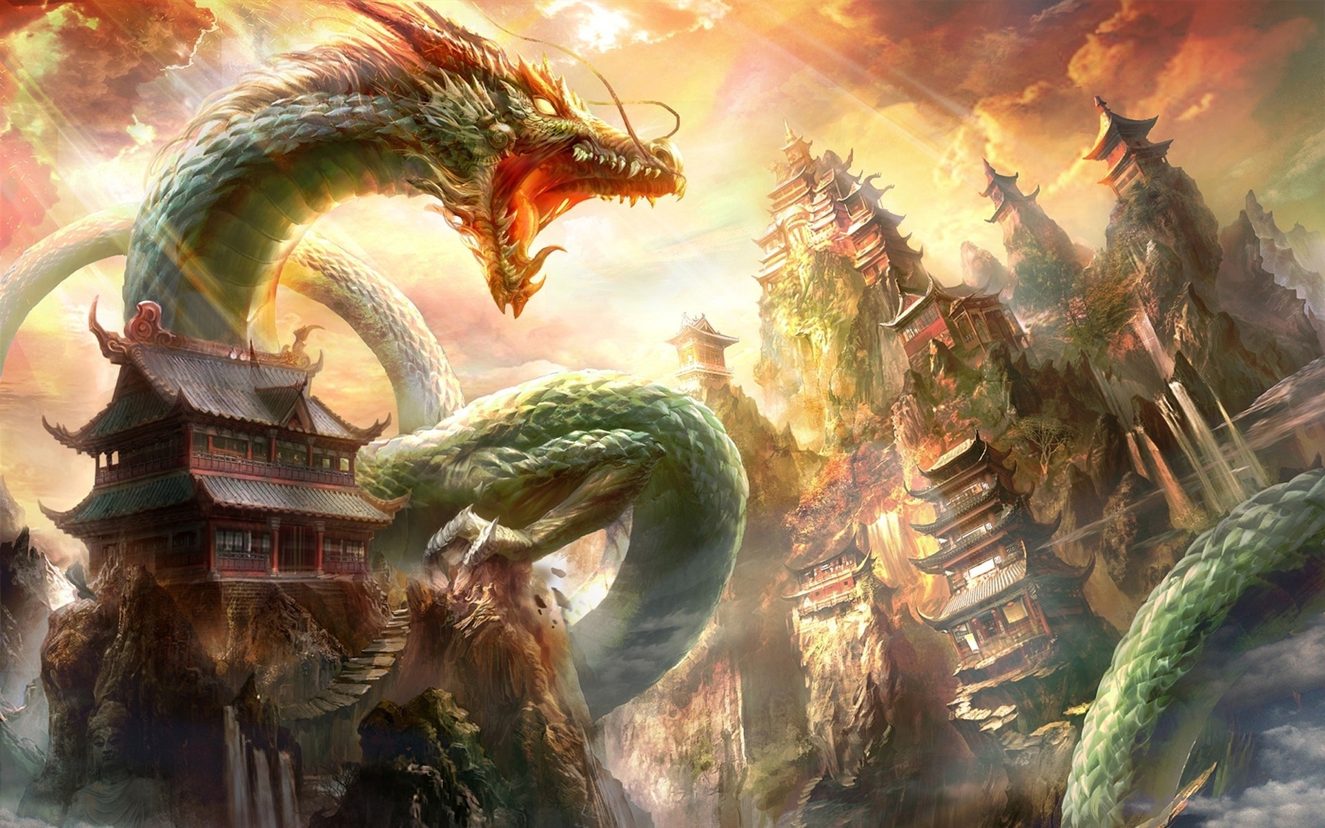 1920x1200 Japanese Dragon Wallpaper Images) - Japanese Dragon Painting Wallpaper
